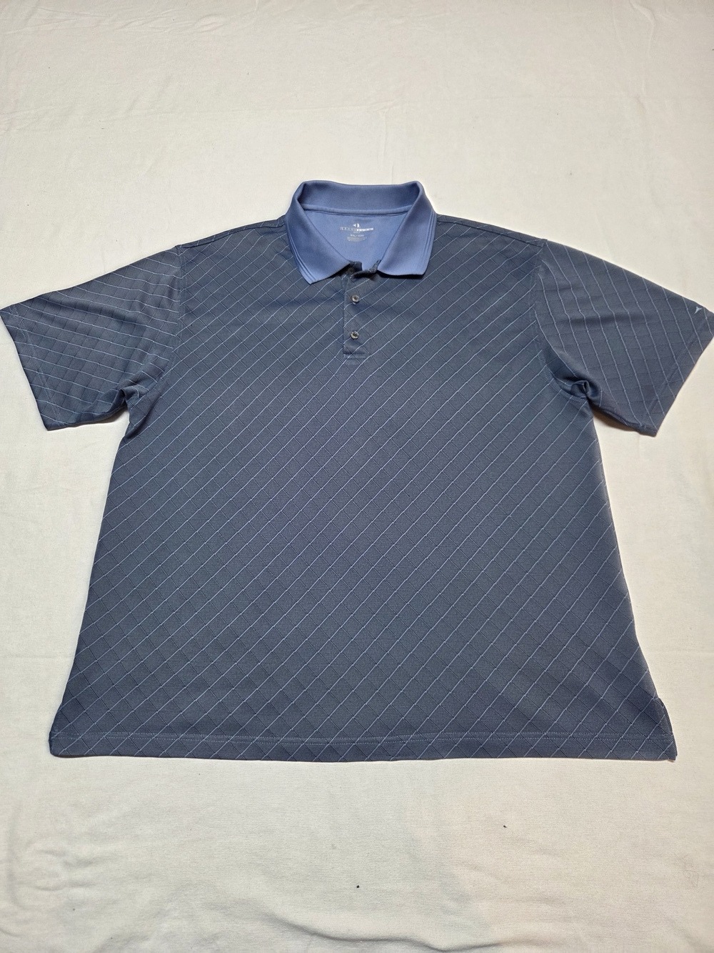 Grand Slam Navy Diagonal Stripe Polo with Light Blue Collar Size XXL